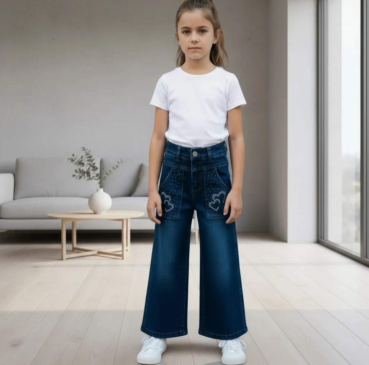 Jean palazzo azul talla 6-10