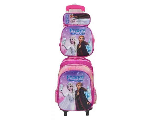 Mochila con ruedas tripack escolar frozen