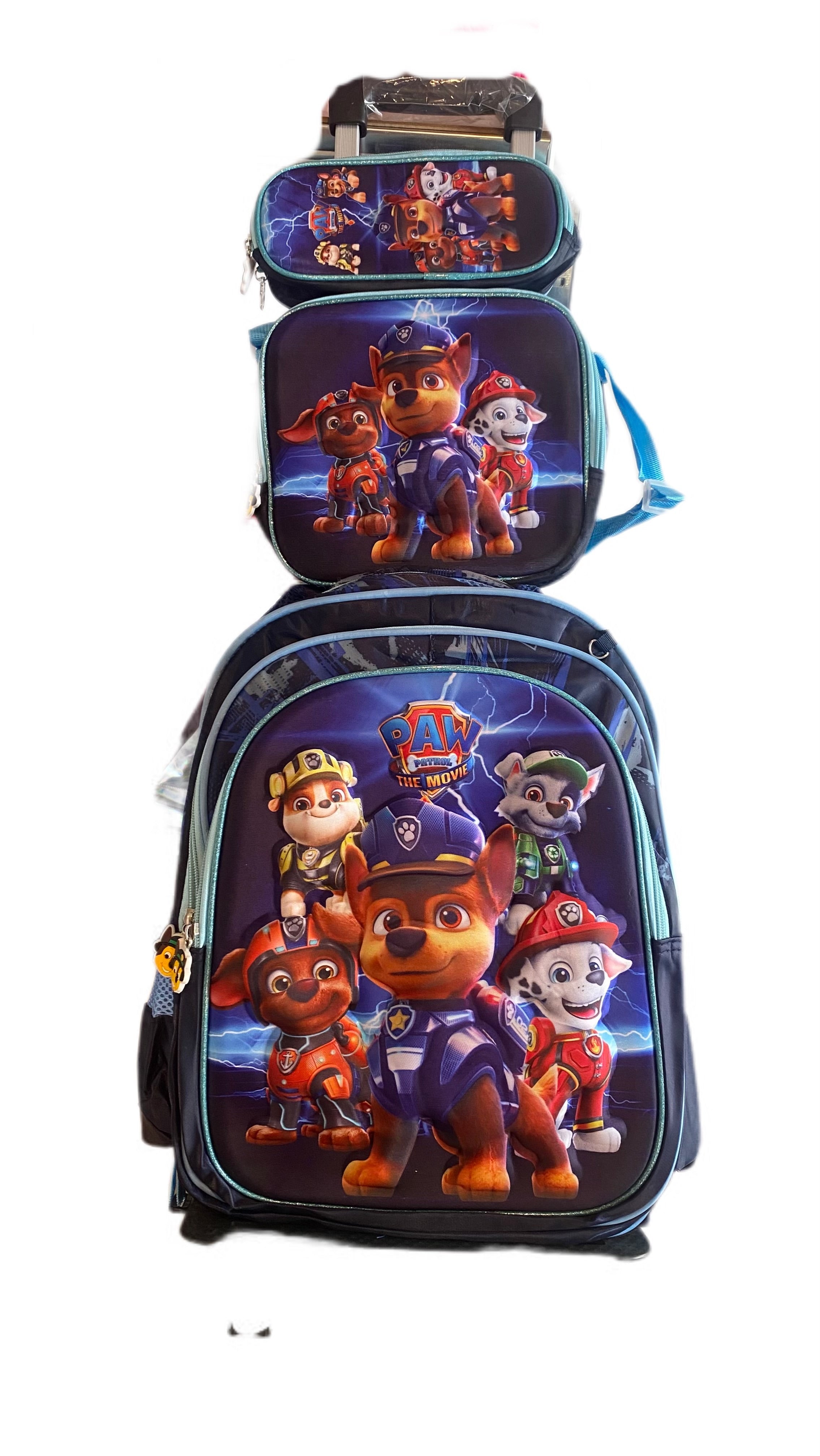 Mochila con ruedas tripack escolar Pow Patrol