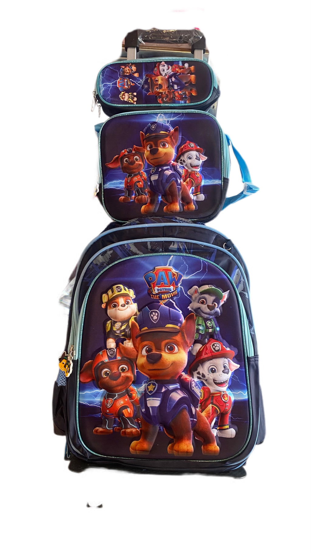 Mochila con ruedas tripack escolar Pow Patrol